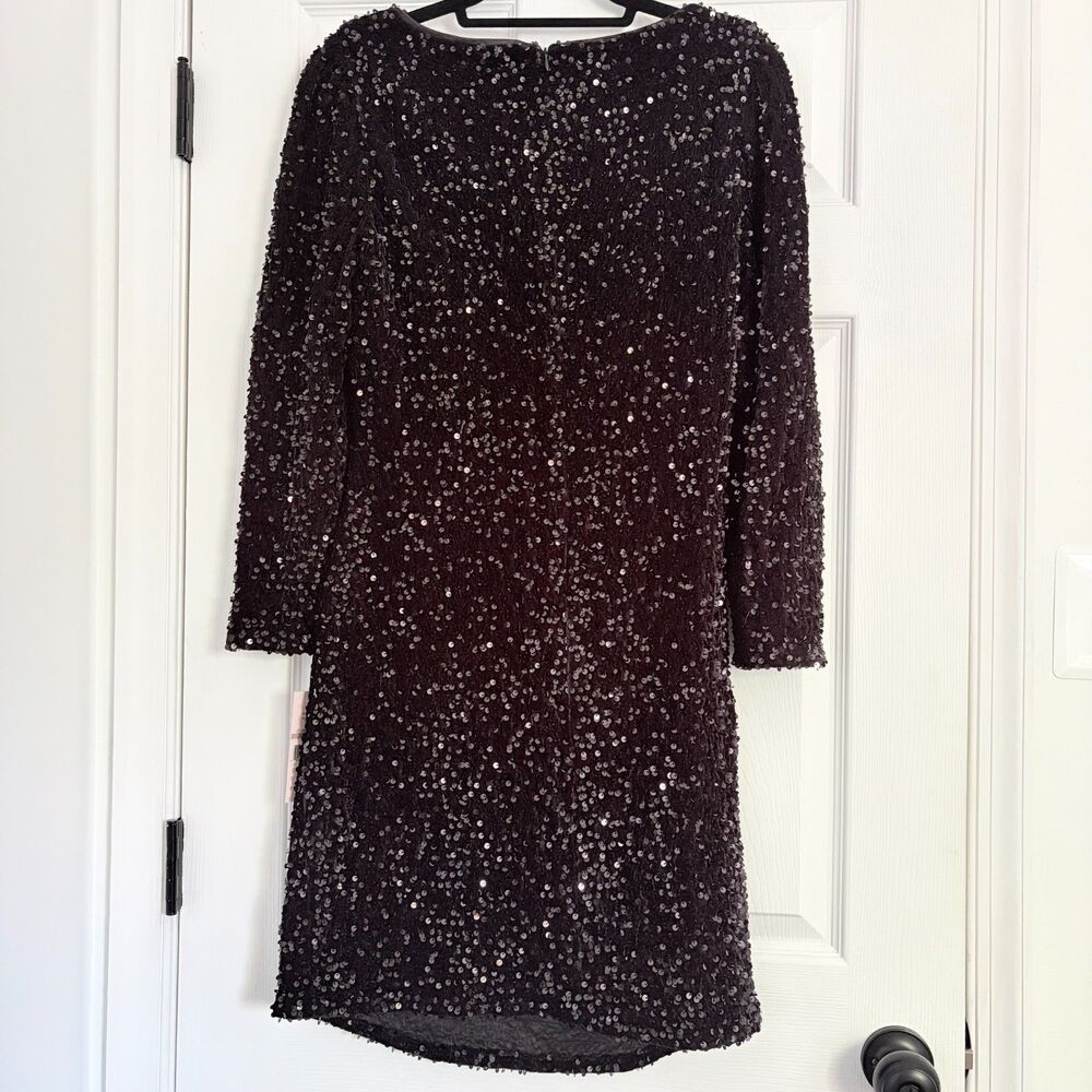 Nanette Lepore Sequence Long Sleeve Gathered Side Cocktail Dress NWT Size 12